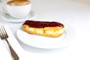 Coffee and eclair at Belle Pastry